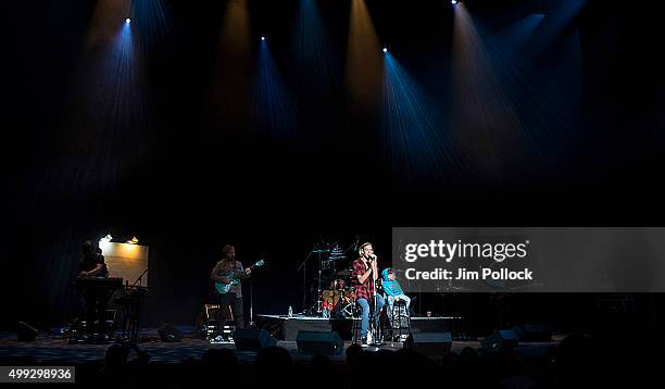 Matisyahu performing with band at Luckman Fine Arts Complex on November 14, 2015 in Los Angeles, California.