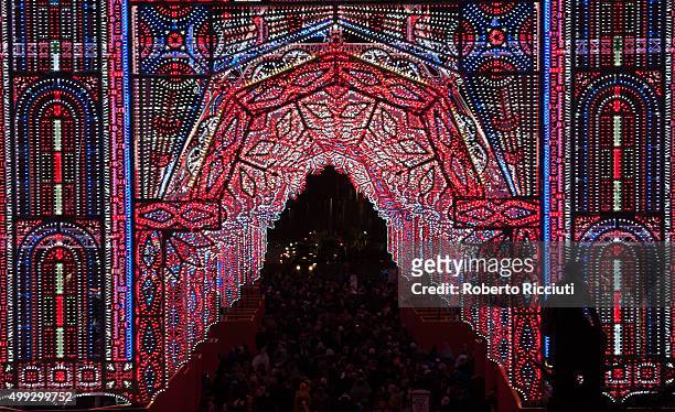 Virgin Money Street of Lights launches with a specially designed architectural installation of 26 arches of 60,000 lights stretching along the Royal...