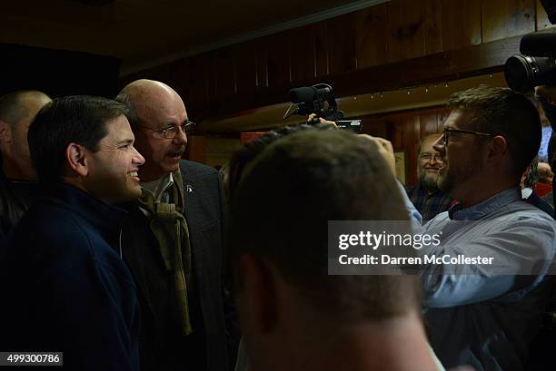 Republican Presidential candidate Marco Rubio has his picture taken following a town hall at the VFW November 30, 2015 in Laconia, New Hampshire....