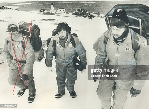 Greenpeace seal hunt protesters Paul Watson; left; and Dr. Patrick Moore on Sable Island during the recent protest.