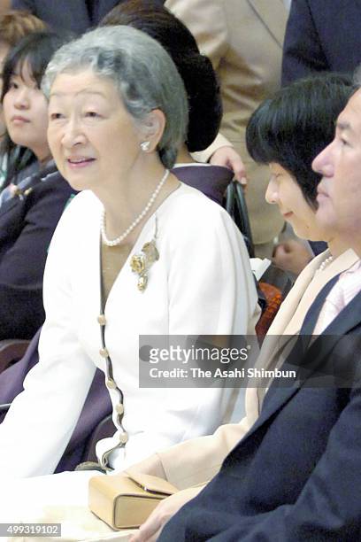 Empress Michiko and her daughter Sayako Kuroda attend a charity concert at Suntory Hall on September 17, 2007 in Tokyo, Japan.