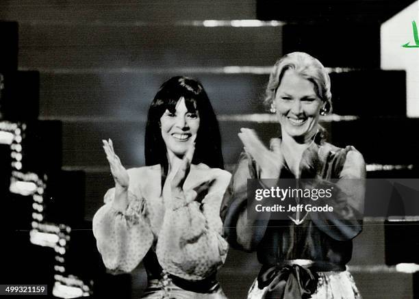 Smiles all around: Canadian actress-singer Gale Garnett and American Actress Mariette Hartley looked just as happy as Saul Rubinek after they...