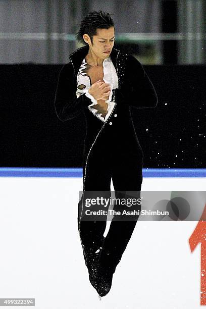 Daisuke Takahashi competes in the Men's Free Program day two of the Japan Figure Skating Championships at Rainbow Ice Arena on December 28, 2006 in...