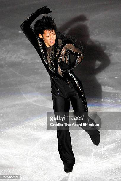 Daisuke Takahashi performs in the exhibition gala during day four of the Japan Figure Skating Championships at Namihaya Dome on December 29, 2007 in...