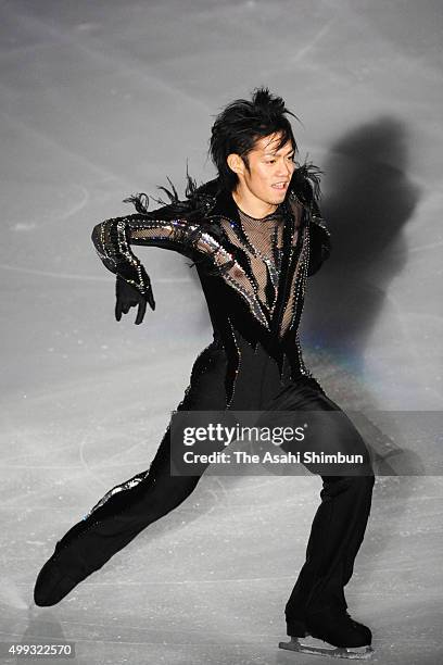 Daisuke Takahashi performs in the exhibition gala during day four of the Japan Figure Skating Championships at Namihaya Dome on December 29, 2007 in...