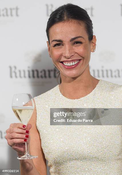 Model Ines Sastre attends 'Dom Ruinart Rose 2002' party photocall at Principe de Vergara 9 on November 30, 2015 in Madrid, Spain.