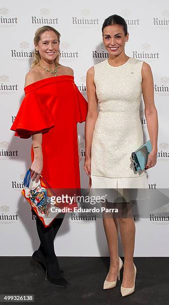 Fiona Ferrer and model Ines Sastre attend 'Dom Ruinart Rose 2002' party photocall at Principe de Vergara 9 on November 30, 2015 in Madrid, Spain.