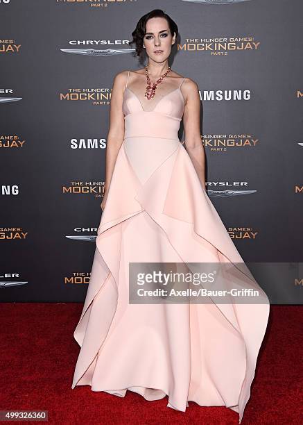 Actress Jena Malone arrives at the premiere of Lionsgate's 'The Hunger Games: Mockingjay - Part 2' at Microsoft Theater on November 16, 2015 in Los...