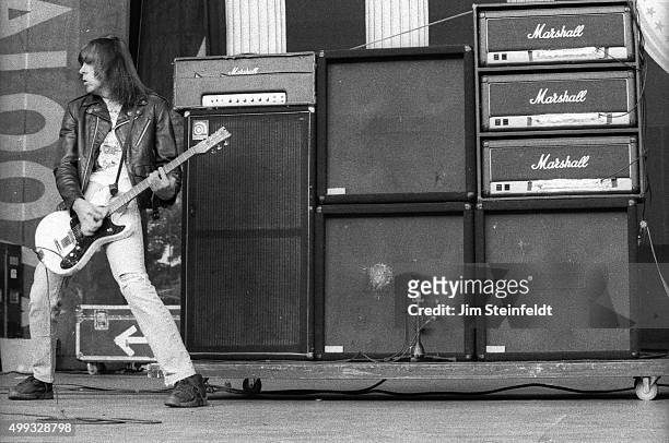 Johnny Ramone performs with the Ramones at Lallapalooza at the Irvine Meadows Amphitheater in Irvine, California on August 3