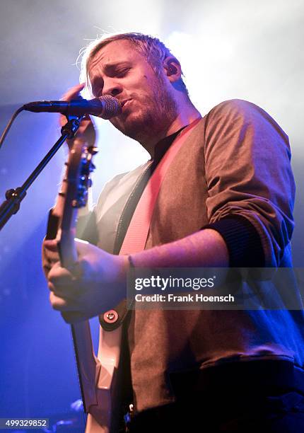 Singer Jonathan Higgs of the British band Everything Everything performs live during a concert at the Postbahnhof on November 30, 2015 in Berlin,...