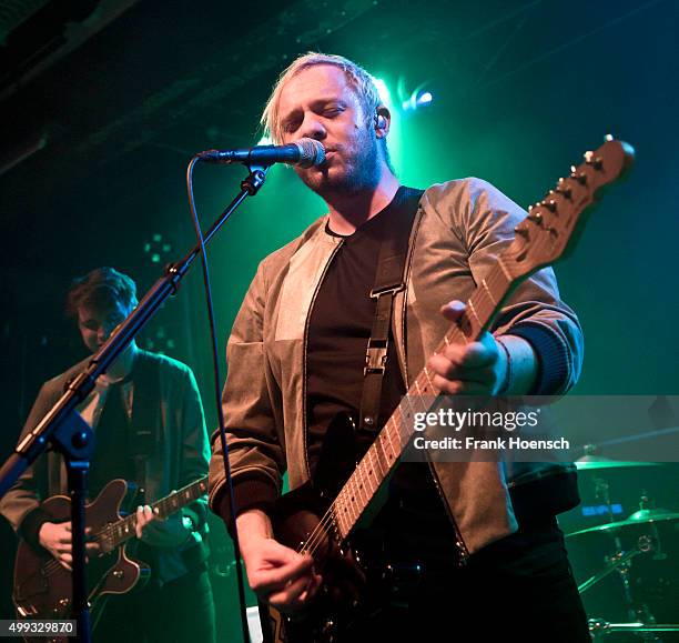 Singer Jonathan Higgs of the British band Everything Everything performs live during a concert at the Postbahnhof on November 30, 2015 in Berlin,...