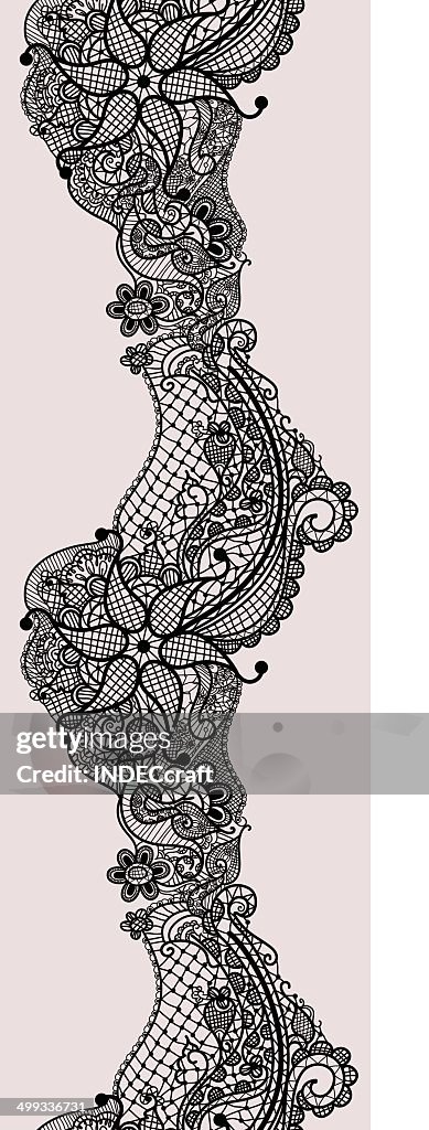 Vertical Seamless Lace Border Design