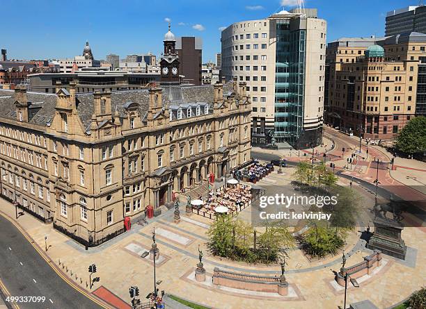 leeds city square - leeds aerial stock pictures, royalty-free photos & images