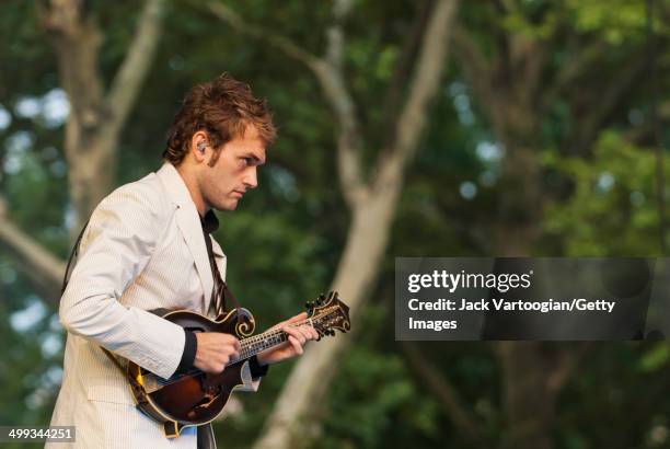 American band Nickel Creek perform during their 'Farewell Tour' concert at Rumsey Playfield, Central Park, New York, New York, August 14, 2007....