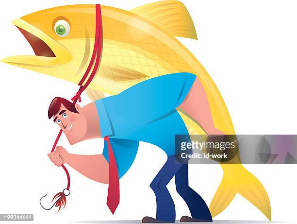 Businessman Carrying Big Gold Fish High-Res Vector Graphic - Getty Images