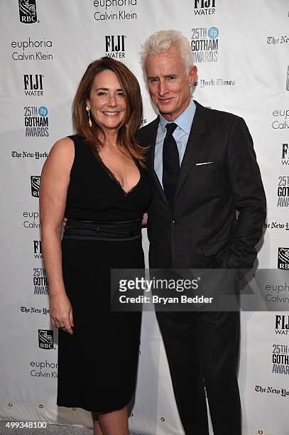 Talia Balsam and John Slattery attend the 25th IFP Gotham Independent Film Awards co-sponsored by FIJI Water at Cipriani, Wall Street on November 30,...