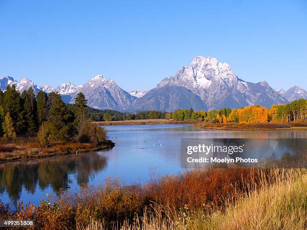 oxbow bend at sunrise - 三日月湖 ストックフォトと画像