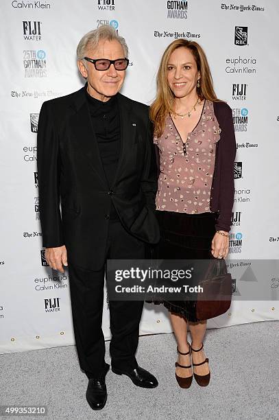 Harvey Keitel and Daphna Kastner attend the 25th annual Gotham Independent Film Awards at Cipriani Wall Street on November 30, 2015 in New York City.