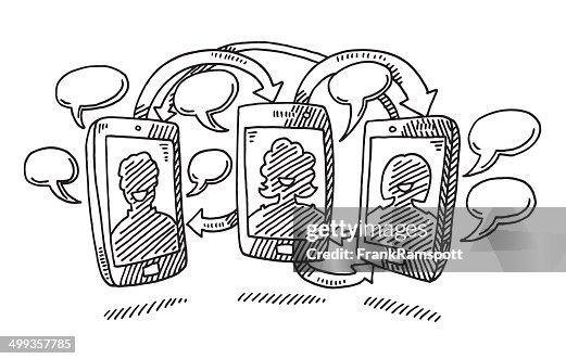 Smart Phone Communication Drawing Smart Phone Communication Drawing