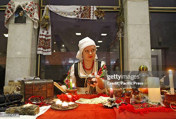 An Ukrainian girl in the image of a fortune-teller,during the festival of horrors ''Necronomicon''. The festival during two days brings together fans...