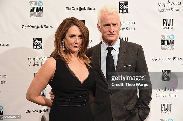 Actors Talia Balsam and John Slattery attend the 25th Annual Gotham Independent Film Awards at Cipriani Wall Street on November 30, 2015 in New York...