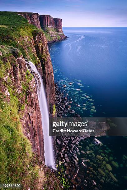 mealt waterfall on the isle of skye coast / scotland - scotland stock pictures, royalty-free photos & images