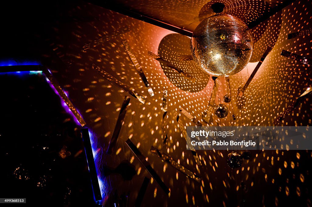 Disco ball reflecting light