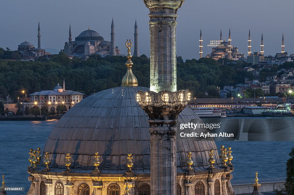 Mosques of Istanbul at night,Turkey