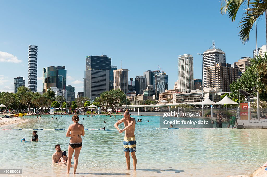 Southbank parklands beach in Brisbane