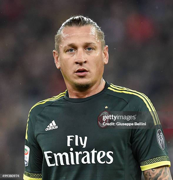 Philippe Mexes of AC Milan in action during a tornemnt between FC Internazionale, AC Milan and AS Bari at Stadio San Nicola on November 24, 2015 in...