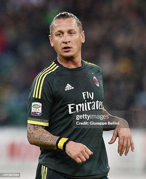 Philippe Mexes of AC Milan in action during a tornemnt between FC Internazionale, AC Milan and AS Bari at Stadio San Nicola on November 24, 2015 in...