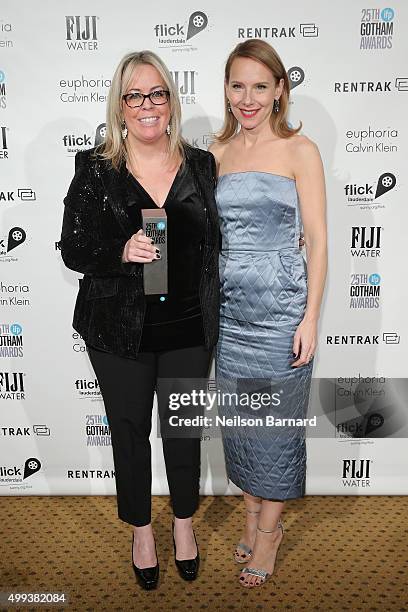 Ellen Cotter and Amy Ryan attend the 25th IFP Gotham Independent Film Awards co-sponsored by FIJI Water at Cipriani, Wall Street on November 30, 2015...