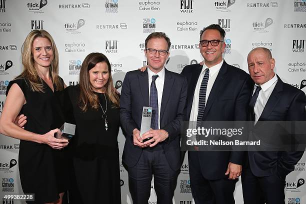 Nicole Rocklin, Blye Faust, Tom McCarthy, Michael Sugar, and Steve Golin speak onstage at the 25th IFP Gotham Independent Film Awards co-sponsored by...