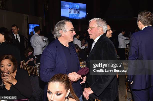 Robert De Niro and Tom Brokaw attend the 25th IFP Gotham Independent Film Awards co-sponsored by FIJI Water at Cipriani, Wall Street on November 30,...