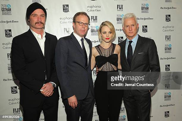 Liev Schreiber, Tom McCarthy, Rachel McAdams, and John Slattery attend the 25th IFP Gotham Independent Film Awards co-sponsored by FIJI Water at...
