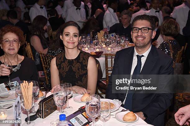 Emmy Rossum and Sam Esmail attend the 25th IFP Gotham Independent Film Awards co-sponsored by FIJI Water at Cipriani, Wall Street on November 30,...
