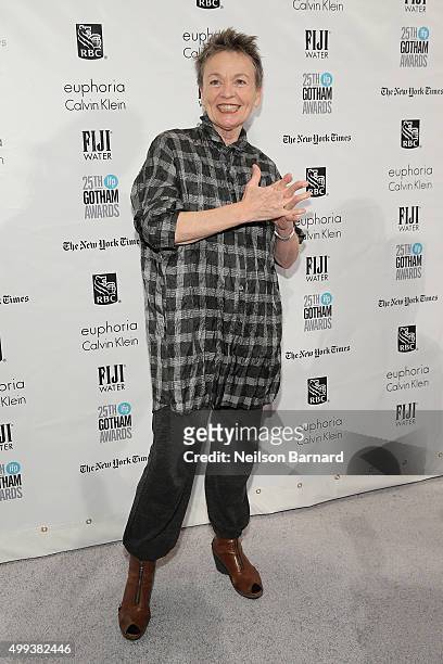 Director Laurie Anderson attends the 25th IFP Gotham Independent Film Awards co-sponsored by FIJI Water on November 30, 2015 in New York City.