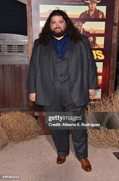 Actor Jorge Garcia attends the premiere of Netflix's "The Ridiculous 6" at AMC Universal City Walk on November 30, 2015 in Universal City, California.