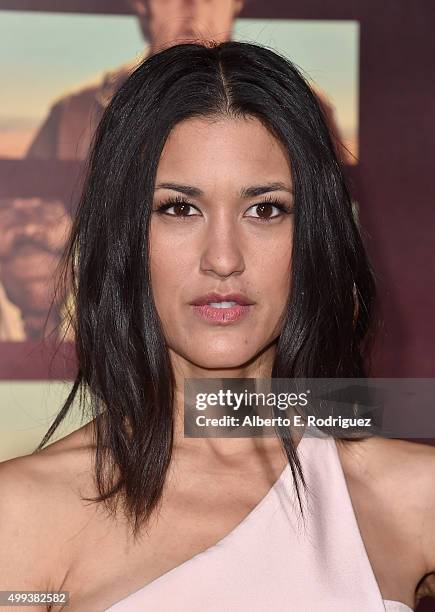 Actress Julia Jones attends the premiere of Netflix's "The Ridiculous 6" at AMC Universal City Walk on November 30, 2015 in Universal City,...