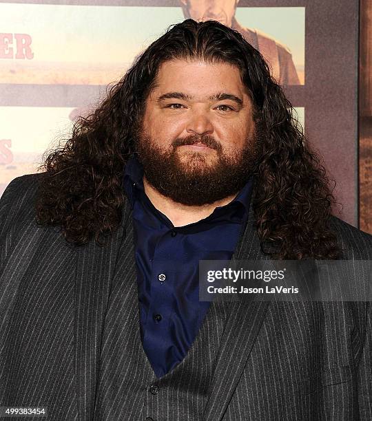 Actor Jorge Garcia attends the premiere of "The Ridiculous 6" at AMC Universal City Walk on November 30, 2015 in Universal City, California.