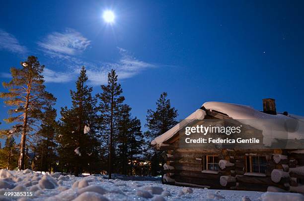 lappish night - saariselka stock pictures, royalty-free photos & images