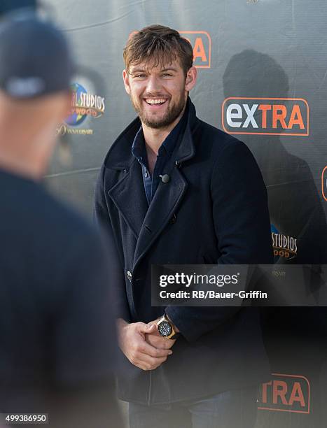 Alex Pettyfer is seen at 'Extra' on November 30, 2015 in Los Angeles, California.