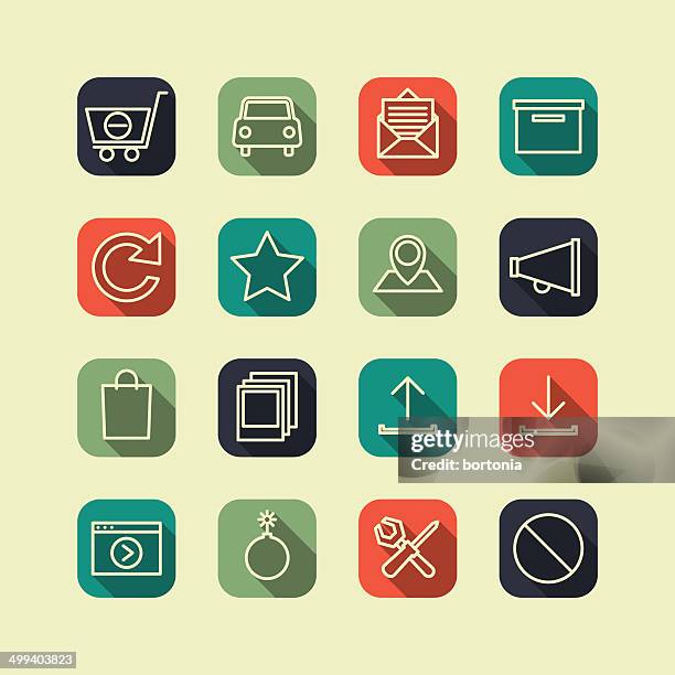 flat superlight interface icon set - computer software photos stock illustrations