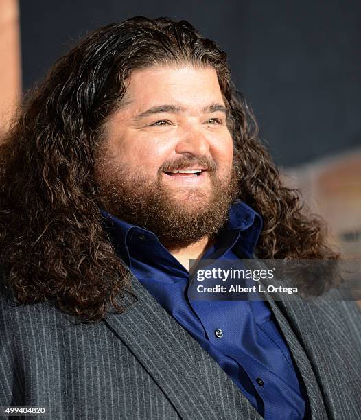 Actor Jorge Garcia arrives for the premiere of Netflix's "The Ridiculous 6" held at AMC Universal City Walk on November 30, 2015 in Universal City,...