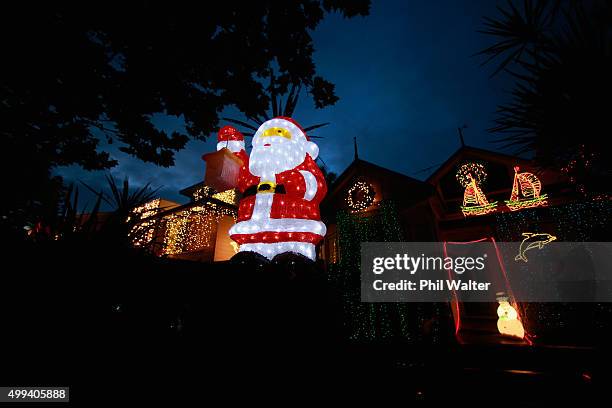 Houses on Franklin Road in Ponsonby are decorated in Christmas lights on December 1, 2015 in Auckland, New Zealand. It is the 22nd year Franklin Road...