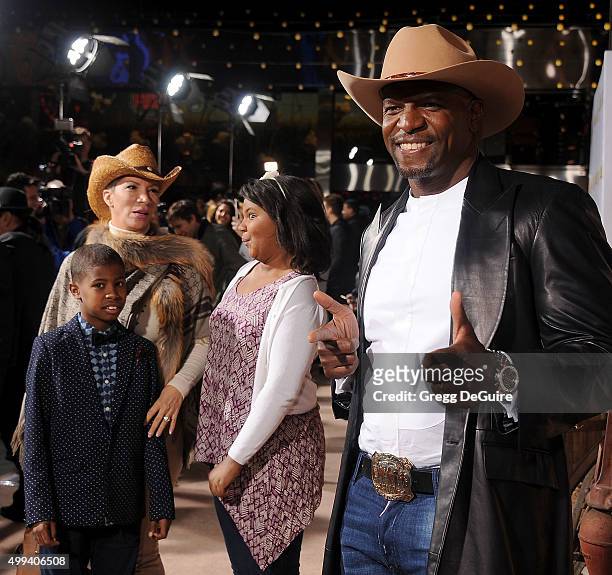 Actor Terry Crews arrives at the premiere of Netflix's "The Ridiculous 6" at AMC Universal City Walk on November 30, 2015 in Universal City,...