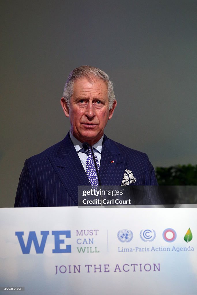 The Prince Of Wales Speaks At The Lima Paris Action Agenda Session At COP21