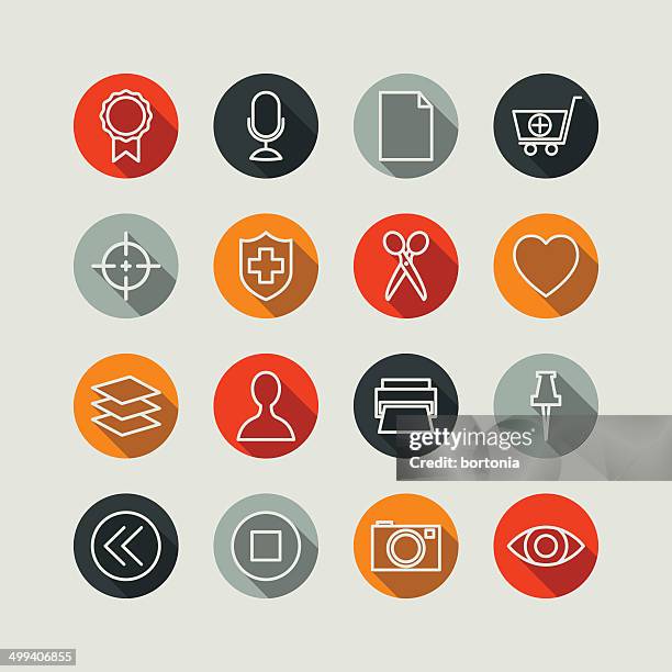flat superlight interface icon set - rewind stock illustrations