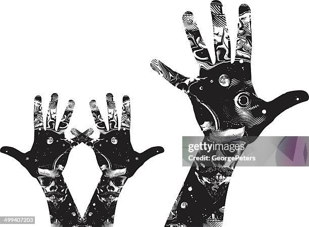space hands - remember finger stock illustrations