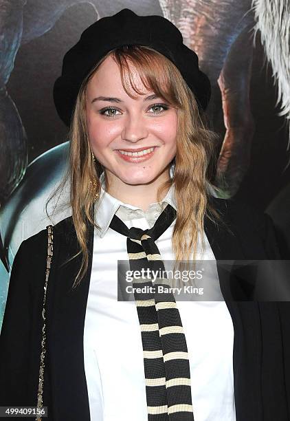 Actress Laura Bilgeri attends industry screening of Universal Pictures' 'Krampus' at ArcLight Cinemas on November 30, 2015 in Hollywood, California.